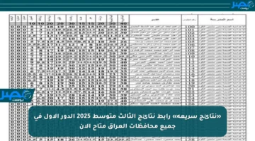 «نتائج سريعة» رابط نتائج الثالث متوسط 2025 الدور الأول في جميع محافظات العراق متاح الآن